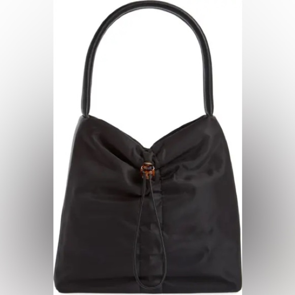 Staud Felix Nylon/Leather Handbag/ Shoulder Bag Black Small EUC